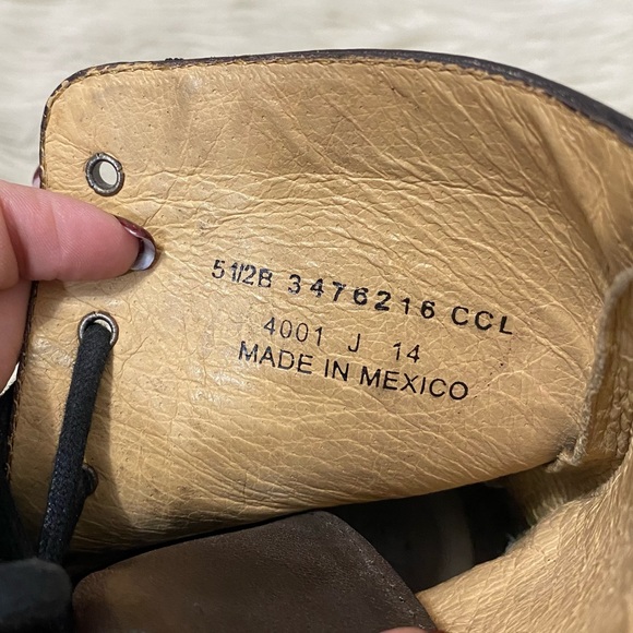 Frye Brown Leather Jamie Artisan Fashion Lace Up Distressed Combat Boots - Picture 9 of 11